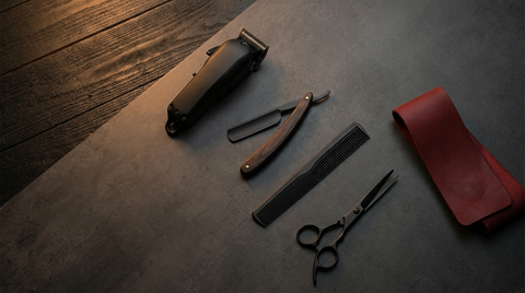 Barber tools flat-lay at Republic Of Barbers, Unley Road, Malvern — barber near Wayville